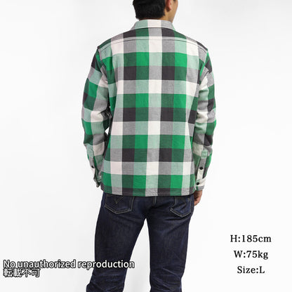 UHFヴィンテージチェックオーバーワークシャツ／グリーン