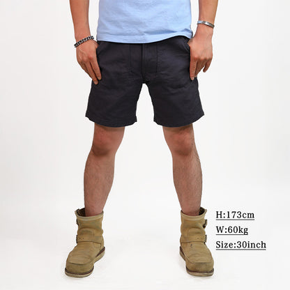 ダブルフロントダックショーツ／ブラック