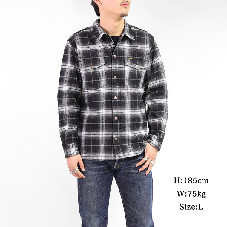 ウルトラヘビーライダースフランネルオンブレーチェック／ブラック