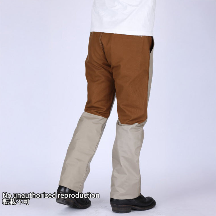 ブラウンダック×ナイロン ダブルニートラウザー