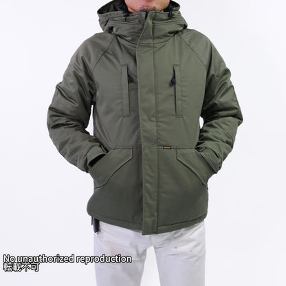 ナイロンコットンサテンウィンタージャケット／オリーブ