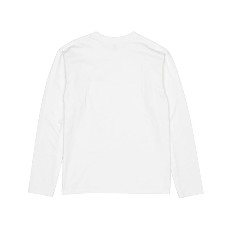 7.5ozループウィールクルーネック長袖Ｔシャツ／ホワイト