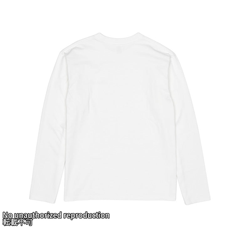 7.5ozループウィールクルーネック長袖Ｔシャツ／ホワイト