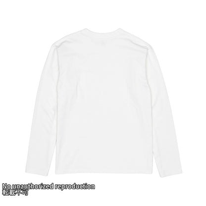 7.5ozループウィールクルーネック長袖Ｔシャツ／ホワイト