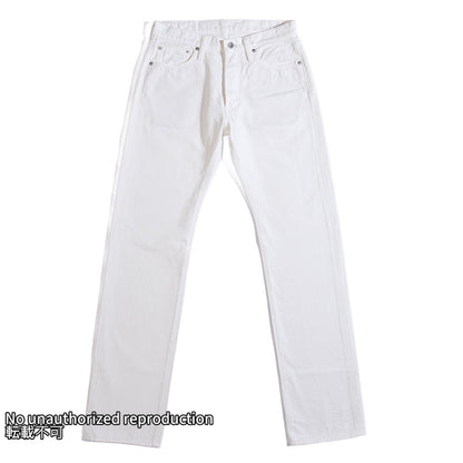 ホワイトツイルトラウザーストレート／ホワイト