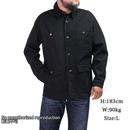 オーガニックコットンダックチョアジャケット／ブラック