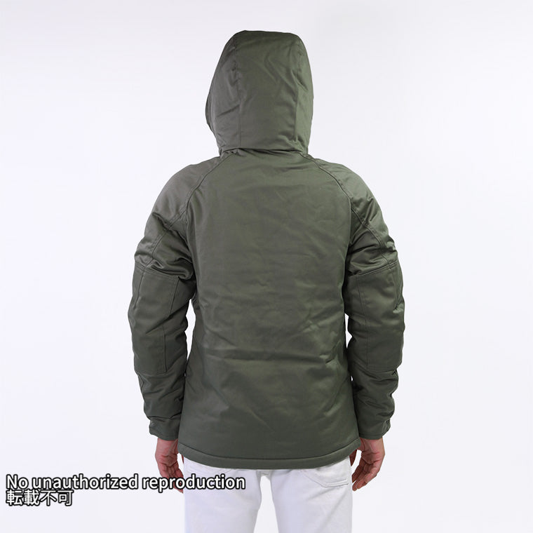 ナイロンコットンサテンウィンタージャケット／オリーブ