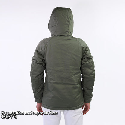 ナイロンコットンサテンウィンタージャケット／オリーブ