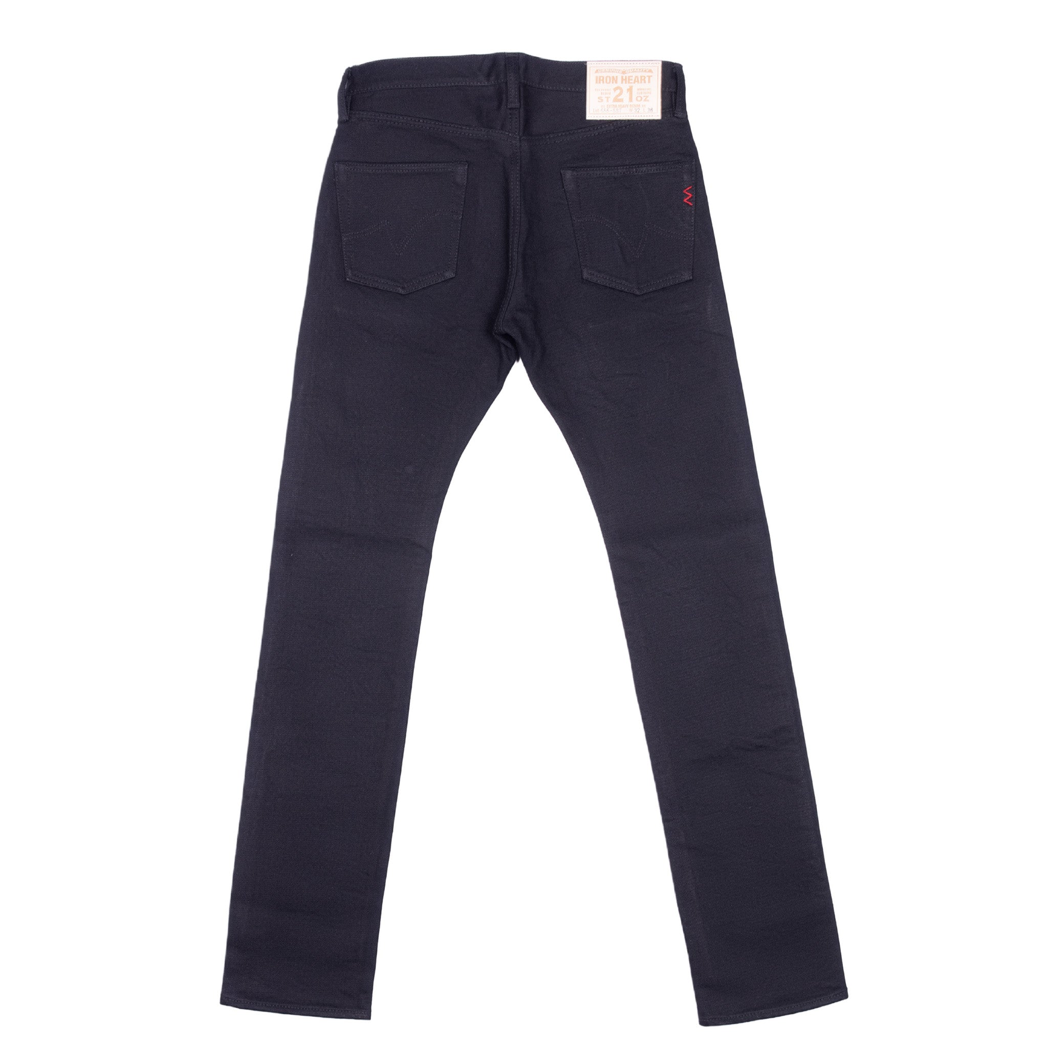 21oz セルビッチストレッチスーパースリムストレート／ブラック – IRON