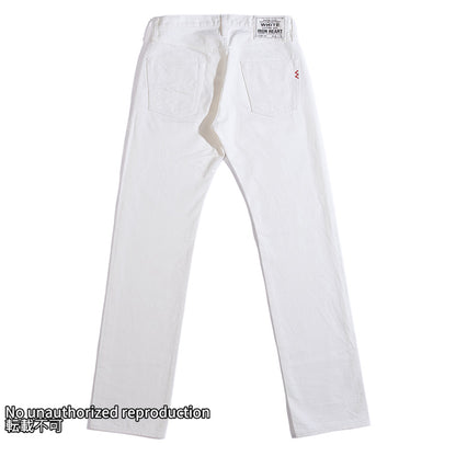 ホワイトツイルトラウザーストレート／ホワイト